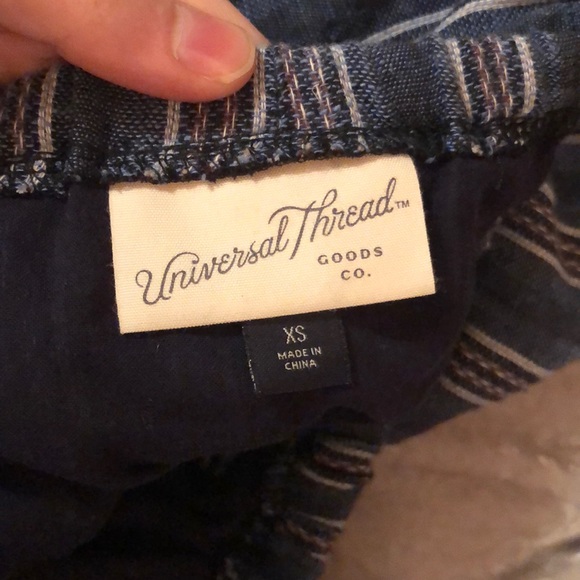 Striped Blue Off the Shoulder Dress - Picture 4 of 4